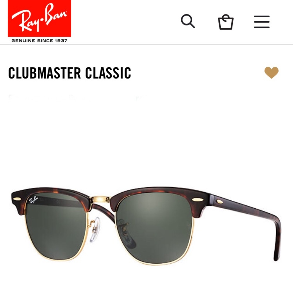 Ray Ban Sunglasses - Clubmaster Classic w/ case